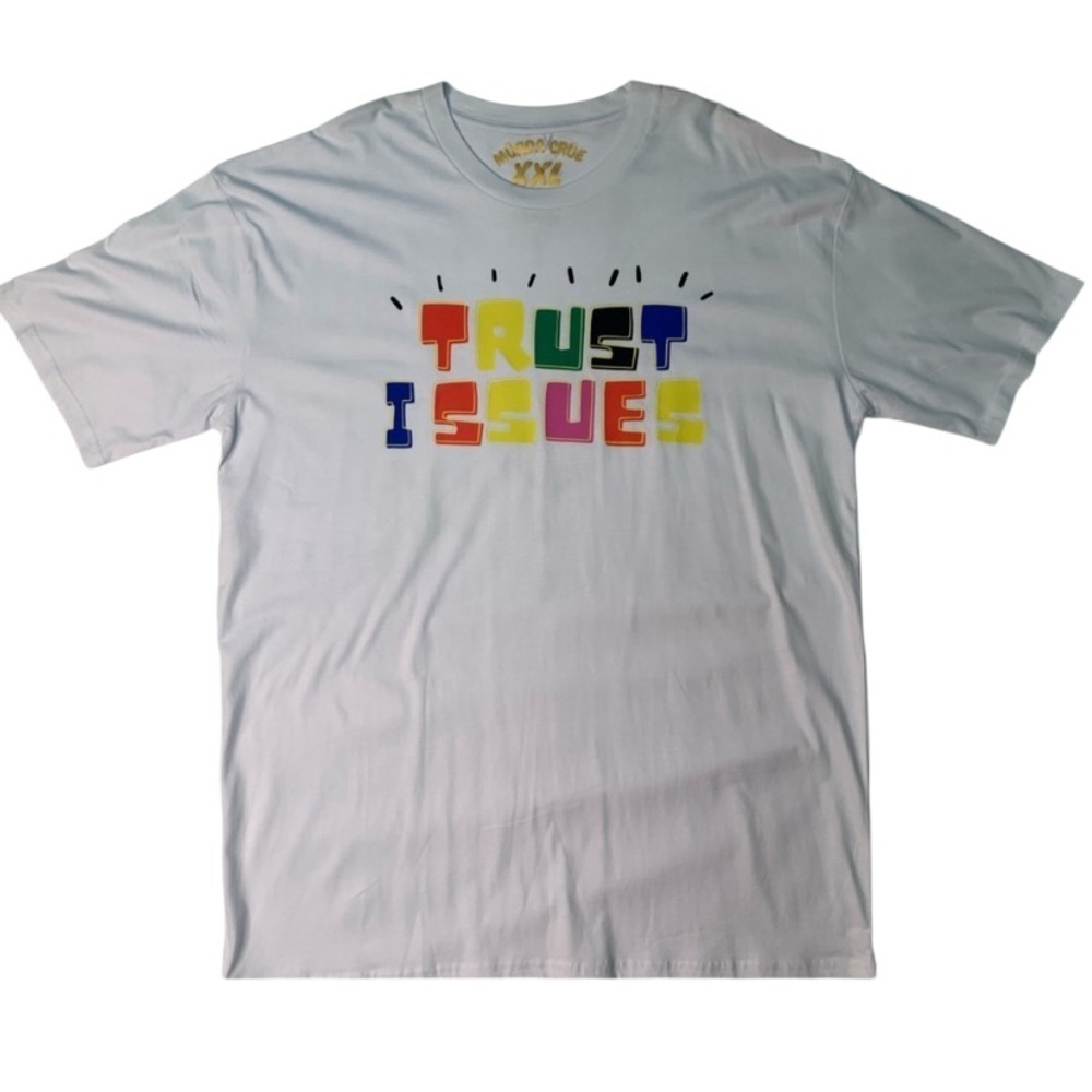 White Graphic T-Shirt with Multicolor Print